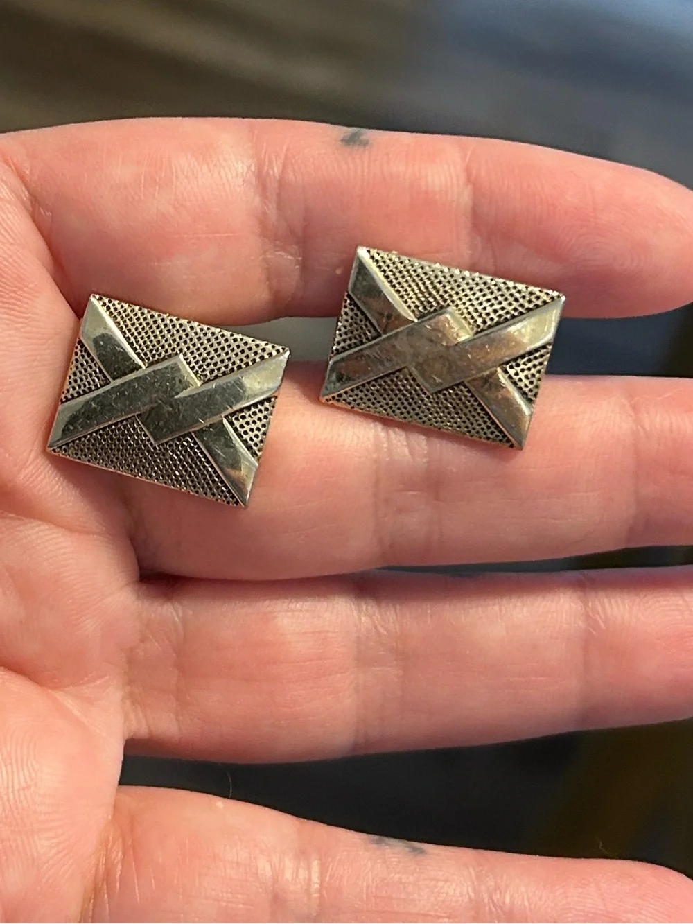 SWANK MCM Chevron cufflinks